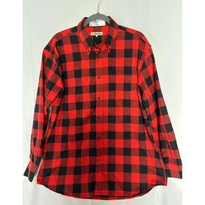 Mens Adaptive Clothing Large Buck & Buck Hook & Loop Easier Dressing Red Flannel